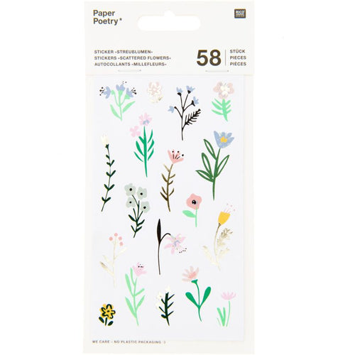 Paper Poetry Stickers - Scattered Flowers