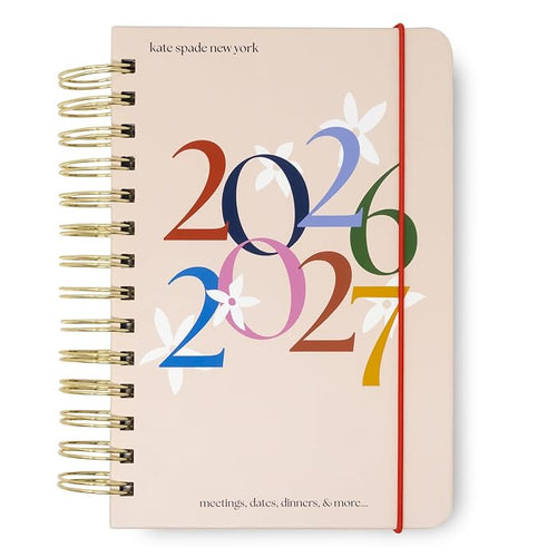 Kate Spade 2026-2027 Diary - Spiral Bound Medium Planner - Flora Date