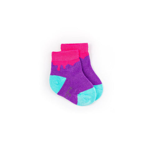 Polly & Andy Bamboo Childrens Socks - Paint Drip Pink