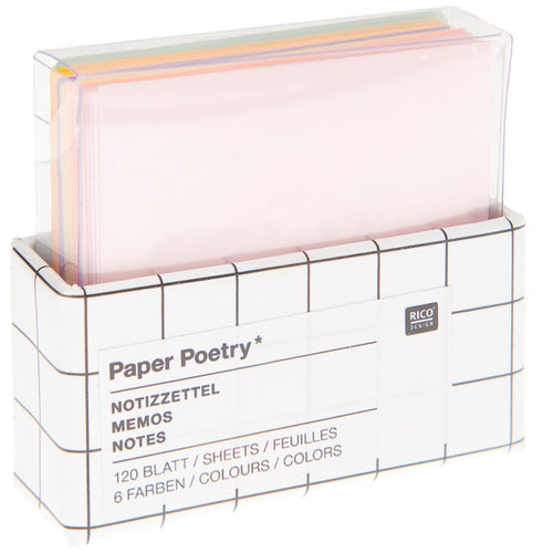 Paper Poetry Memos - Mini Multicolour Pastel Memo Box