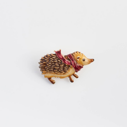 Fable Jewellery - Enamel Cosy Hedgehog Brooch