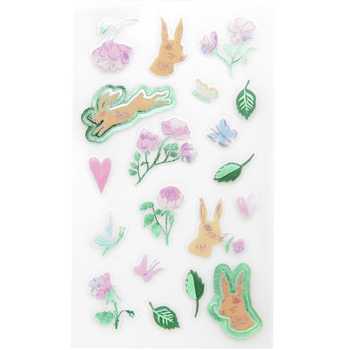 Paper Poetry Stickers - Flowers & Rabbits