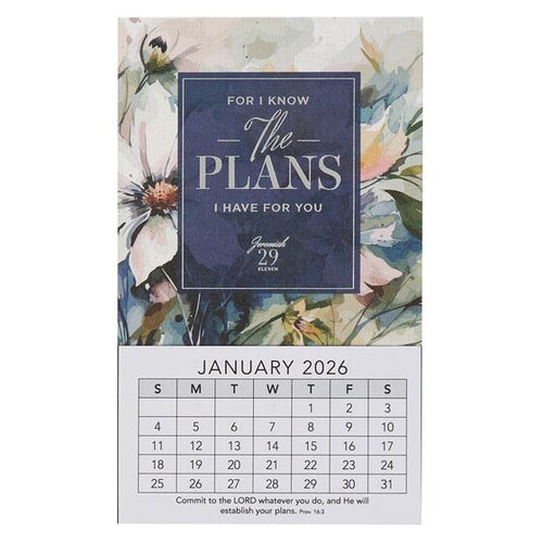 Mini Magnetic 2026 Calendar - For I Know the Plans I Have for You