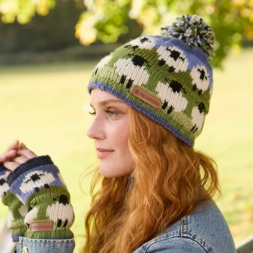 Pachamama Knitted Bobble Beanie - Flock of Sheep