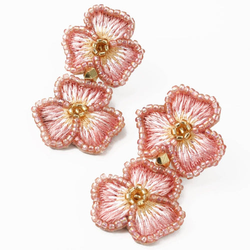 My Doris Earrings - Pansy Double Light Pink