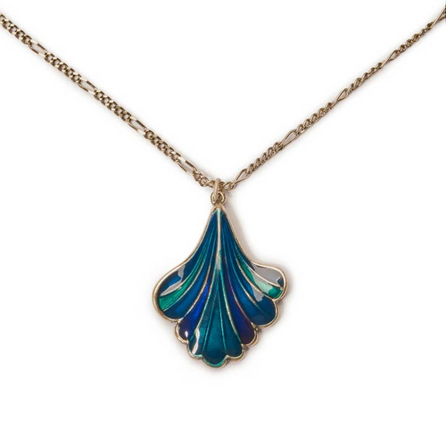 Lovett Necklace - Enamel Gingko Leaf