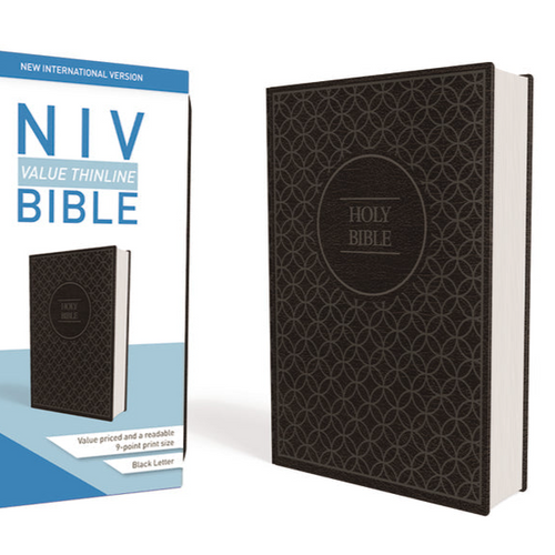 NIV - Value Thinline Bible - Charcoal Black Leathersoft