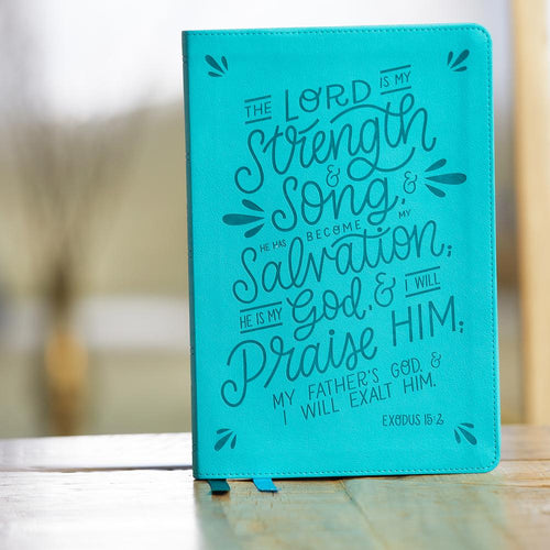 NKJV - Thinline Comfort Print Bible - Verse Art Cover Collection - Teal Leathersoft