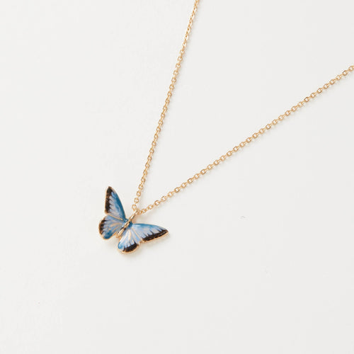 Fable Jewellery - Blue Butterfly Short Necklace