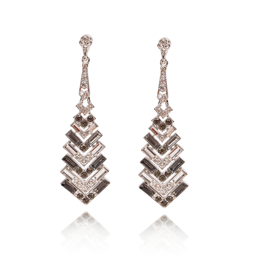 Lovett Earrings - Art Deco Chevron Empire State