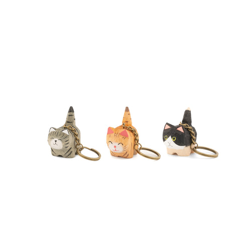 Sass & Belle Keyring - Wooden Standing Cat