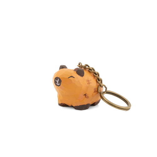 Sass & Belle Keyring - Wooden Capybara