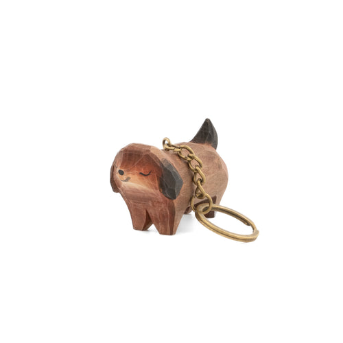 Sass & Belle Keyring - Wooden Sausage Dog