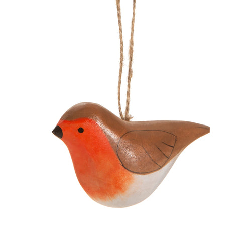 Sass & Belle Christmas Bauble - Wooden Robin