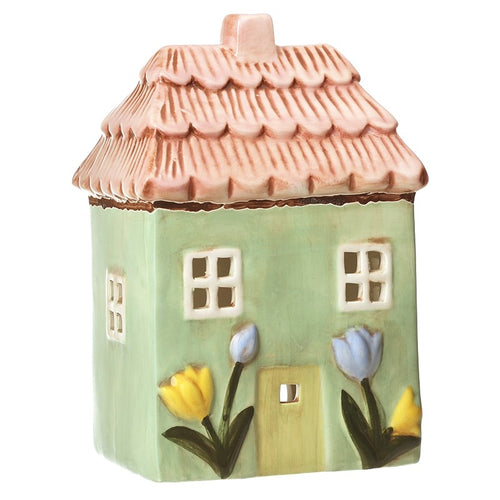 Heaven Sends - Ceramic House Floral Tealight Holder