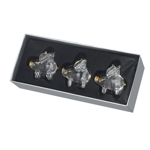 Heaven Sends Christmas Bauble - Glass Pigs Set of 3
