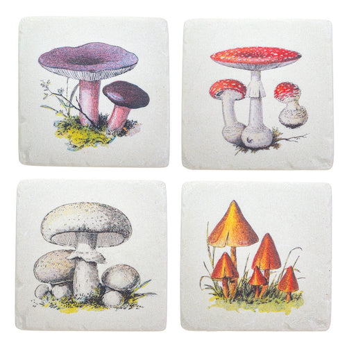 Sass & Belle Coaster Set - Set of 4 Vintage Mushroom Coasters