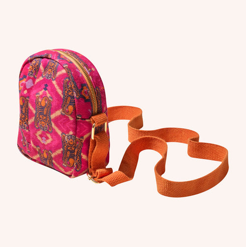 Powder Bag - Crossbody Ikat Tigers