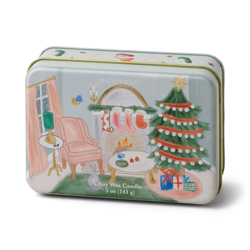 Paddywax Candle - Christmas Tin - Persimmon & Chestnut