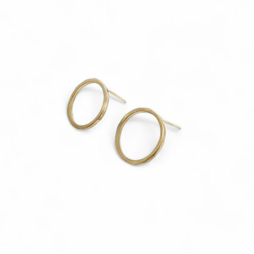 Lynsey de Burca Earrings - Ancaire Yellow Gold Vermeil Circle Studs