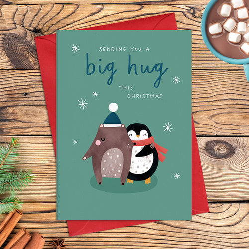 Dandelion Card Christmas - Sending You a Big Hug this Christmas