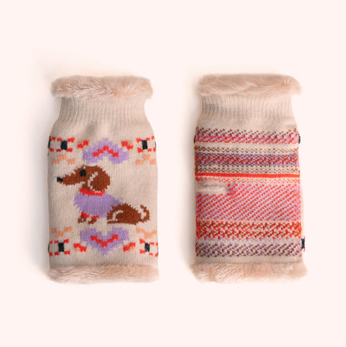 Powder Wrist Warmers - Sausage Dog