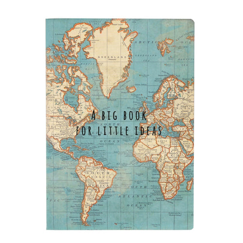 Sass & Belle Notebook - ‘A Big Book for Little Ideas’ Vintage Map A5 Notebook