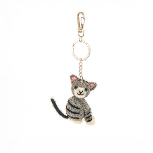 Sass & Belle Keyring - Felt Cat
