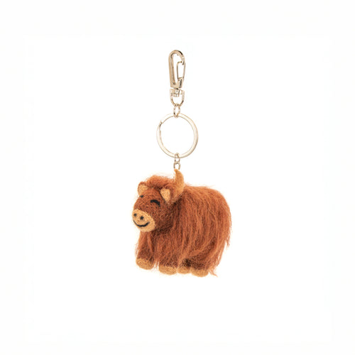 Sass & Belle Keyring - Felt Highland Cow
