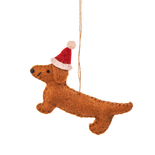 Sass & Belle Christmas Bauble - Felt Sausage Dog