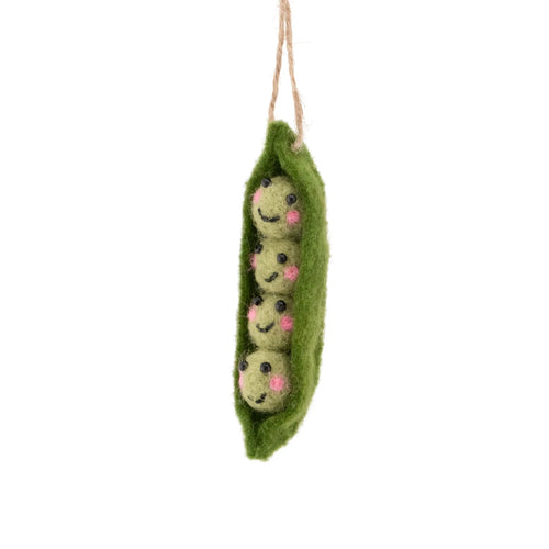 Sass & Belle Christmas Bauble - Felt Peapod