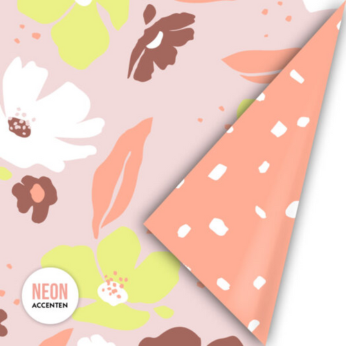 CW Gift Wrap Roll - Fresh Flowers in Pink