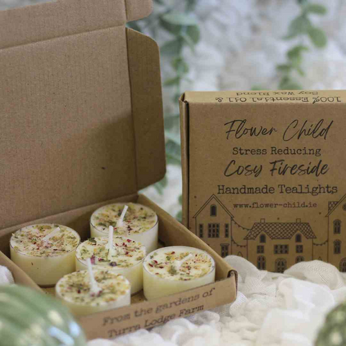 FlowerChild Scented Tealights - Pack of 5 Cosy Fireside