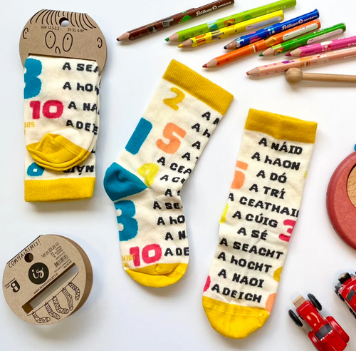 Irish Socksciety Kids Socks - Let's Count / Comhairimis