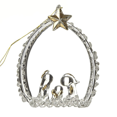 Heaven Sends Christmas Bauble - Glass Nativity Scene