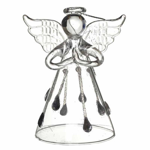 Heaven Sends Christmas Bauble - Glass Angel with Droplet Skirt