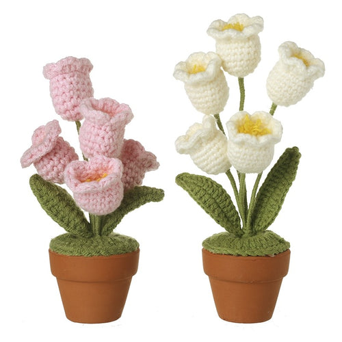 Heaven Sends - Crochet Flowers in Pot (Pink or White)