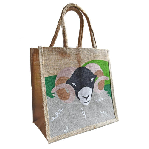 Shared Earth Jute Shopping Bag - Sheep Head