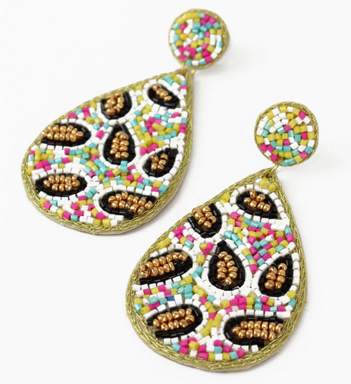 My Doris Earrings - Leopard Confetti