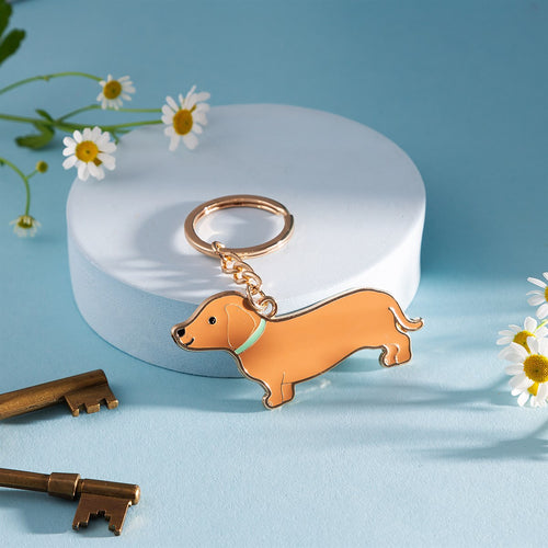 Sass & Belle Keyring - Enamel Sausage Dog