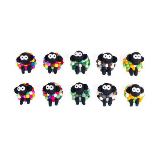 Erin Knitbits Magnet - Knitted Wool Multicolour Sheep