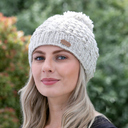 Erin Knitwear Hat - Aran Cable Bobble Hat
