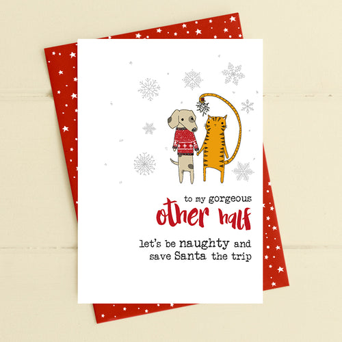 Dandelion Card Christmas - Other Half, Let's Be Naughty