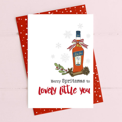 Dandelion Card Christmas - Merry Spritzmas to Lovely Little You