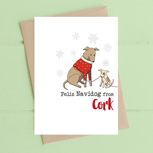 Dandelion Card Christmas - Feliz Navidog from Cork