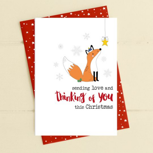 Dandelion Card Christmas - Fox Thinking of You