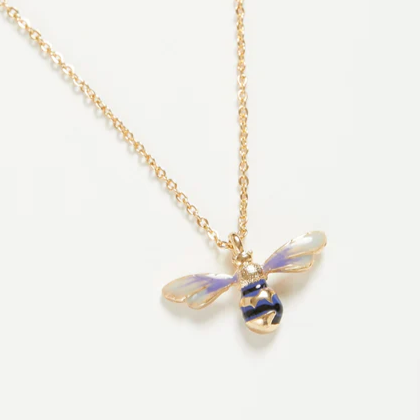 Fable Jewellery - Enamel Short Bee Necklace