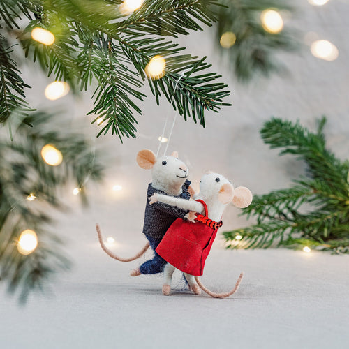 Sass & Belle Christmas Bauble - Felt Dancing Mice
