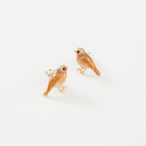 Fable Jewellery - Enamel Robin Stud Earrings