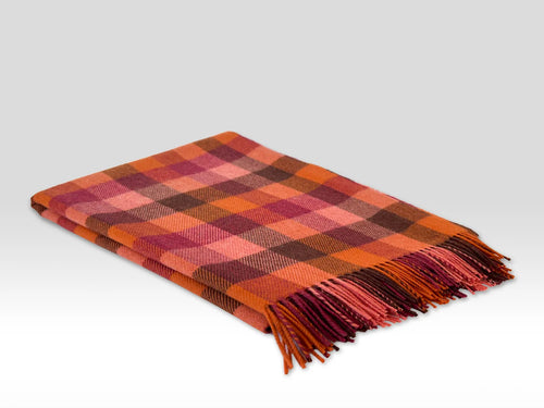 McNutt of Donegal Throw in Supersoft Lambswool Check - Fall